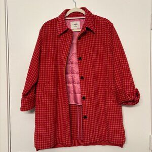 Lapiaf du Marais Pink, Red and Yellow Grid Button Up Coat